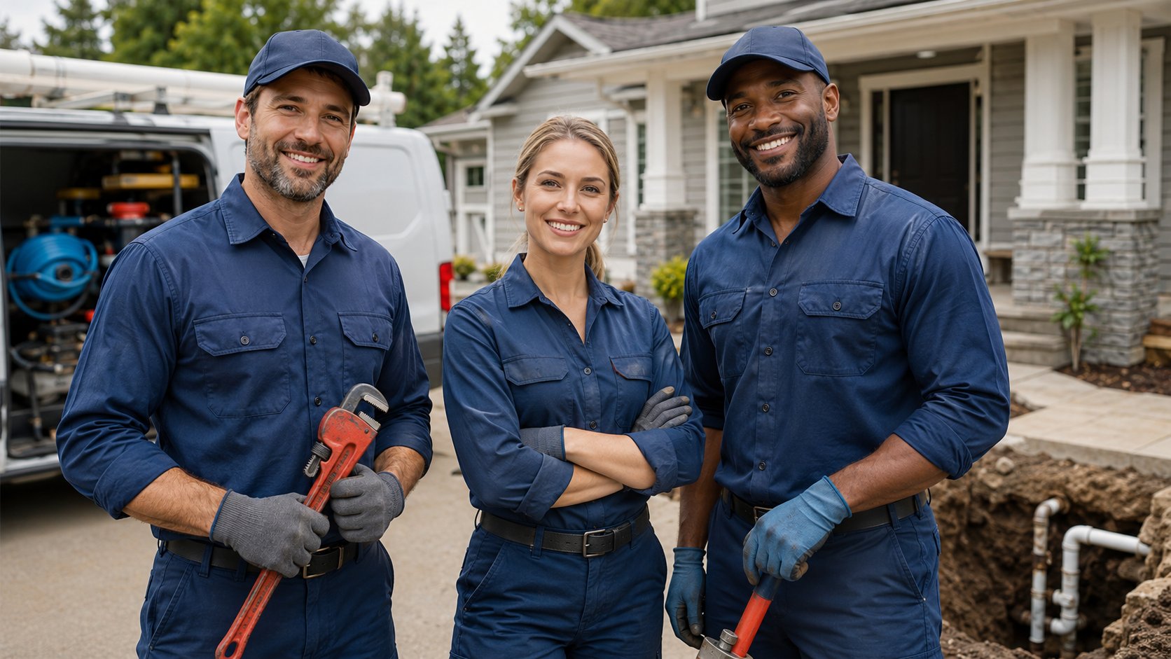 The Flow Right Plumbing team on a job site in Tampa Bay